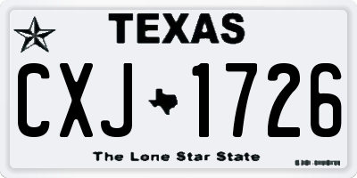 TX license plate CXJ1726
