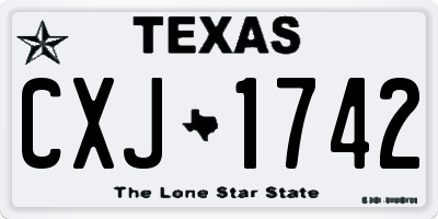 TX license plate CXJ1742