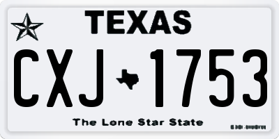 TX license plate CXJ1753