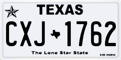 TX license plate CXJ1762