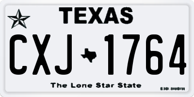 TX license plate CXJ1764