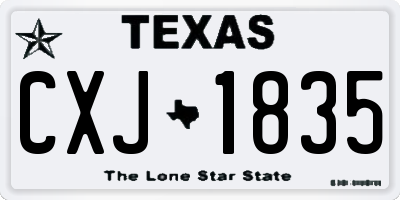 TX license plate CXJ1835