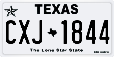 TX license plate CXJ1844