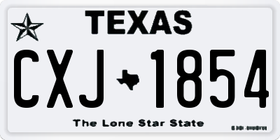 TX license plate CXJ1854