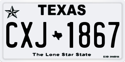 TX license plate CXJ1867
