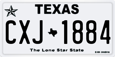TX license plate CXJ1884