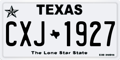 TX license plate CXJ1927