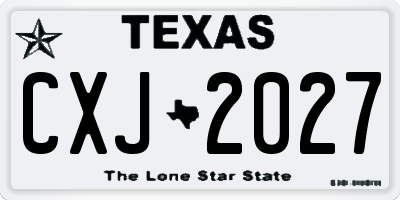 TX license plate CXJ2027