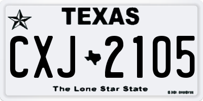 TX license plate CXJ2105