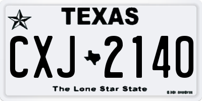 TX license plate CXJ2140