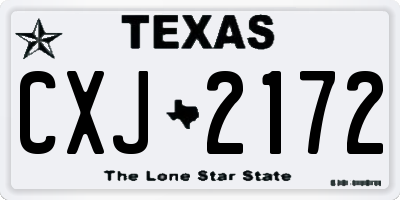 TX license plate CXJ2172