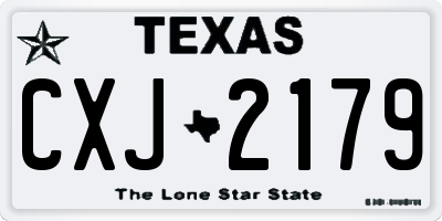 TX license plate CXJ2179