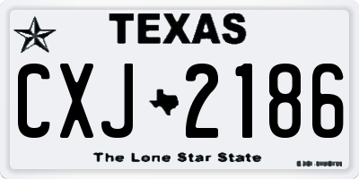 TX license plate CXJ2186