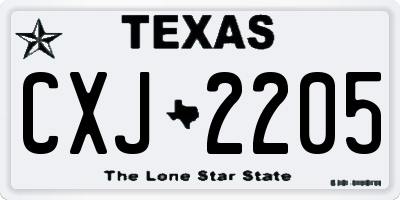 TX license plate CXJ2205