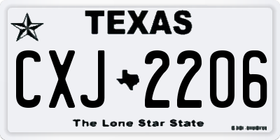 TX license plate CXJ2206