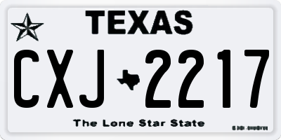 TX license plate CXJ2217