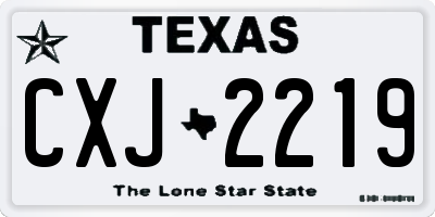 TX license plate CXJ2219