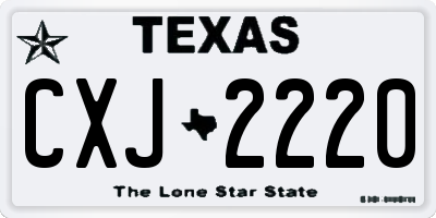 TX license plate CXJ2220