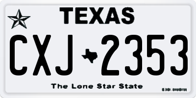 TX license plate CXJ2353