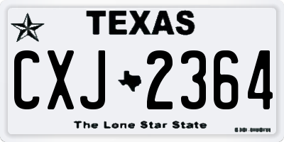 TX license plate CXJ2364