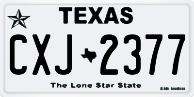 TX license plate CXJ2377