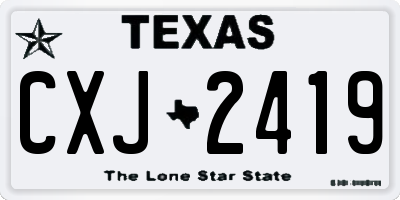 TX license plate CXJ2419