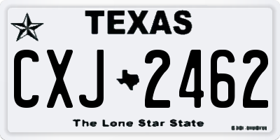 TX license plate CXJ2462