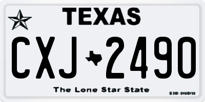 TX license plate CXJ2490