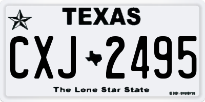 TX license plate CXJ2495