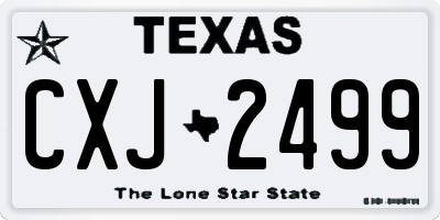 TX license plate CXJ2499