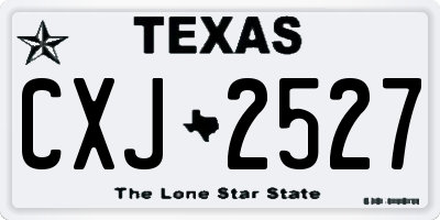 TX license plate CXJ2527