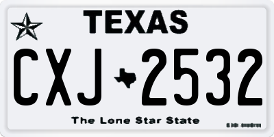 TX license plate CXJ2532