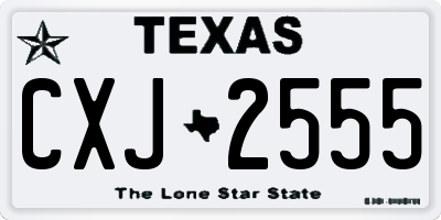 TX license plate CXJ2555