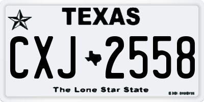 TX license plate CXJ2558