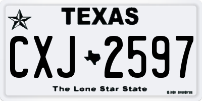 TX license plate CXJ2597