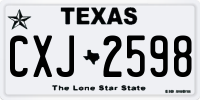 TX license plate CXJ2598