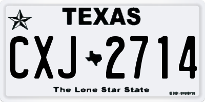 TX license plate CXJ2714