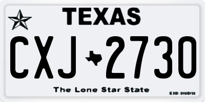 TX license plate CXJ2730