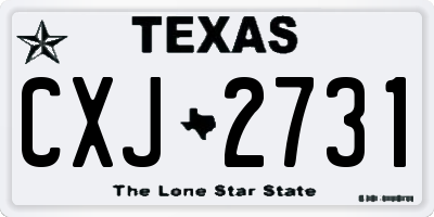 TX license plate CXJ2731