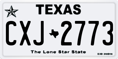 TX license plate CXJ2773