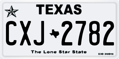 TX license plate CXJ2782