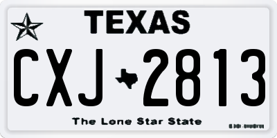 TX license plate CXJ2813
