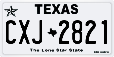 TX license plate CXJ2821