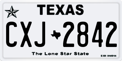 TX license plate CXJ2842