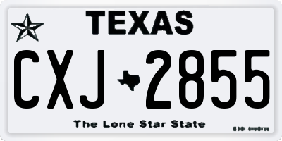 TX license plate CXJ2855