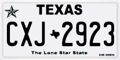 TX license plate CXJ2923