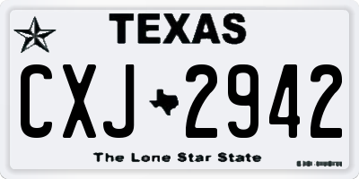 TX license plate CXJ2942