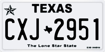 TX license plate CXJ2951