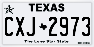 TX license plate CXJ2973