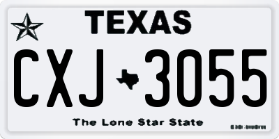 TX license plate CXJ3055